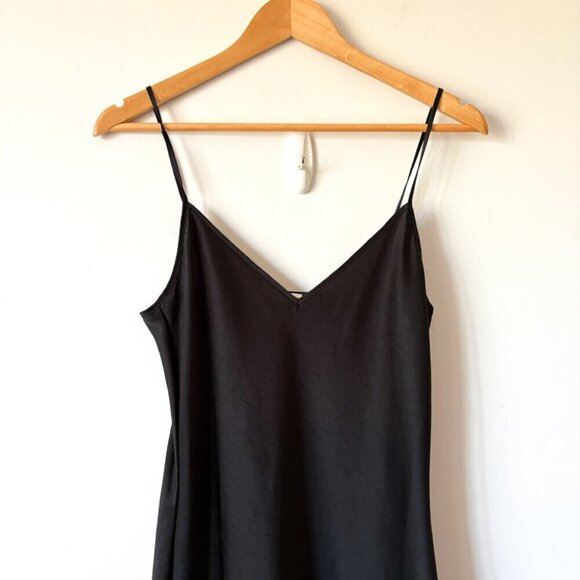 Aritzia Wilfred Only Satin Midi Slip Dress Black Size Small - Picture 9 of 11